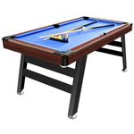 OYE 5FT Steady Billiards Game Table Snooker Table Pool Table Set with Ball Return, Great Gift for Family, Blue 164 * 85.5 * 80CM