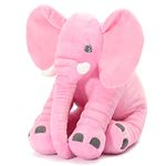 Little Innocents® Fibre Filled Stuffed Animal Elephant Baby Pillow with Ball Soft Toy for Baby of Plush Hugging Pillow Soft Toy for Kids boy Girl Birthday Gift (Pink, 45cm)