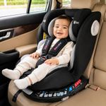 Maalove Rotating Baby Car Seat with ISOFIX, 0-12 Years (0-36kg), Rear & Forward Facing, Side Impact Protection, 5-Point Safety Harness, Adjustable Recline & Headrest (Black)