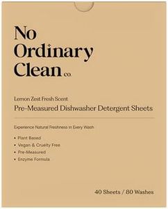 No Ordinary Clean Co Pre-Measured Dishwasher Detergent Sheets | Up To 80 Washes | Lemon Zest Fresh Scent | Plant-Based, Chemical-Free, Phosphate & Chlorine Bleach Free | Travel-Friendly