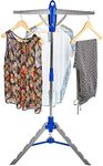 andrew james Clothes Rail Airer Drier | Adjustable Portable Clothes Horse Tripod Design | Folds Flat for Storage Easy Setup | For Indoor Outdoor Use |139cm High Max Capacity 22KG Holds 30 Hangers