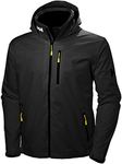 Helly Hansen Men's Crew Hooded Waterproof Windproof Breathable Rain Coat Jacket, 990 Black, Large