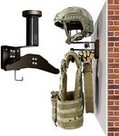 OneTigris Helmet Stand, Helmet Holder Airsoft, Helmet Rack Helmet Wall Mount Jacket Hook for Motorcycle, Bike, Jacket, Hat, Baseball, Football Helmet，Wood Color, 1 Pack