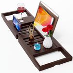 Premium Bamboo Bathtub Tray Caddy -