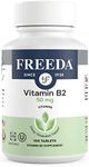 Freeda Vitamin B2 Riboflavin 50mg - Energy Metabolism, Migraine Headache Relief, Nervous System Health, Inflammation Support - Kosher, Gluten Free, Vegan Vit B 2 Supplement - B2 Vitamins 50mg (100 Ct)