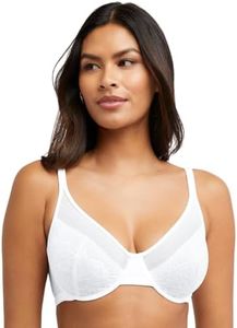 Bali Women's One Smooth U Lace Minimizer, Underwire Full-Coverage Convertible Bra, White, 36D