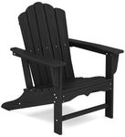 KINGYES HDPE Adirondack Chair, Classic All-Weather Adirondack Chair, Black