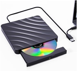 QDSYLQ Externes DVD CD Laufwerk USB: DVD Brenner Extern CD Laufwerk für Laptop PC, Externe Optische Laufwerke +/-RW ROM, Externer CD/DVD Brenner und Player für Windows 11/10/8/7/XP/Vista Linux MacOS