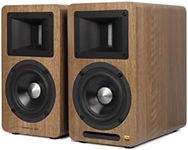 Airpulse A80 Hi-Res Audio Certified Active Speaker System, Built-in Amplifier, Optical, Sub Out, Bluetooth 5.0 aptX, AUX, PC, and USB Inputs Brown-Pair