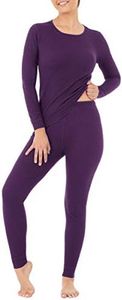 Fruit of the Loom Women's Micro Waffle Premium Thermal Set, Violet, Large