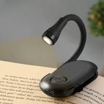Gesto Rechargeable Book Reading Light with Clip – 3 Color Changing Light for Reading in Bed | 80 Hours Runtime Book Led Lamp for Night Reading | Flexible Goose Neck Clip on Book Light for Book Lovers