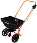 T-Mech Rotary Spreader Seed Fertiliser Grass Gritter Rock Salt Lawn Garden Outdoor Sand Grit Winter Fertilizer Variable Flow 55lbs / 25kg