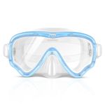 yVicv Snorkel Mask, Swimming Goggles with Nose Cover for Kids, Scuba Diving Mask Anti-Fog Anti-Uv Waterproof 180° View, Silica Gel Diving Goggles Suitable for Children Aged 6-14