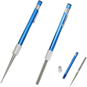 Knife Sharpener Rod 2pcs, Retractable Diamond Sharpening Rod, Knife Sharpener for Kitchen Outdoor Repairs and Restores Serrated Stick Tools