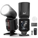 NEEWER 100Ws 2.4G TTL Round Head Flash Speedlite Compatible with Nikon Cameras, Touchscreen, 1/8000s HSS, 2 Modeling Lamps, TTL/M Toggle, 3000mAh/500 Full Power Flash Studio Photography Light, Z3R-N