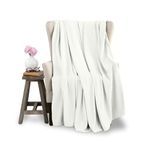 Vellux Fleece Blanket Twin Size - Fleece Bed Blanket - All Season Warmth Lightweight Super Soft Throw Blanket - Plush Blanket for Bed or Couch (66 x 90 Inches, White)