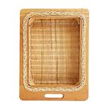 AKWAY Wicker Basket For Modular Kitchen | Rectangular Shape Pull Out Basket (16.5 W X 20 L X 6H, Beige)(Beechwood)