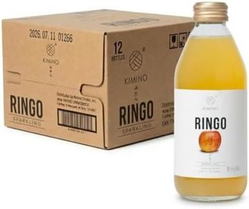 KIMINO Ringo Apple Sparkling Juice - Aomori Fuji Apple Juice, Organic Cane Sugar, 65 Calories, Hyogo Mountain Water, Whole Pressed Pure Ingredients, Asian Drink Made in Japan - 8.45 Fl Oz, 12 Pack