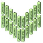 RELIGHTABLE AA NiMh 600mAh 1.2V Rechargeable Batteries for Solar Garden Lights (Pack of 20)