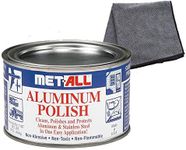 Met-all Aluminum Polish Cleans Polishes Heavy oxidation on Aluminum 16 oz + LARGE Microfiber Cloth Works Wonders on Chrome, Gold, Nickel, Platinum, Fiberglass, Pexiglass