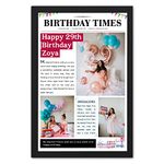 Ritwika's Personalized Newspaper Style Vintage Photo Frame With Custom Message | Unique Gift for Birthday, Anniversay | Size 9.5 x 13.5 IN | Set of 1