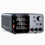 DC power supply adjustable 30V 10A, lab bench power supply with encoder knob & USB-A/Type-c fast charging interface, 4 digit high precision LED display, variable switching regulated power supply