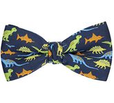 OCIA Boys Dinosaur Animal Pattern Pre-Tied Bowtie Toddler Kids Adjustable Bow Tie (Dinosaur)