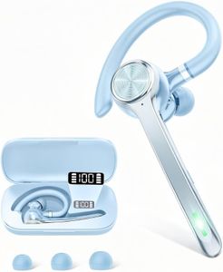HEIBAS Bluetooth Earpiece V5.1 Headset 72H Talk Time Mic for Office Work