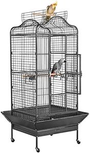 Yaheetech Extra Large Bird Cage 63'' Open Play Top Bird Cage for African Grey Parrots/Amazon Parrot/Caiques/Macaw with 360° Wheels