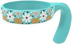 For YETI 30 oz Tumbler Handle, Compatible for YETI Handle 30 oz Tumblerand YETI Cup Holder, Handle for YETI 30 oz Tumbler with Anti-scratch Colorful Floral Design for Girls Woman, Turquoise, 1 Pack