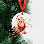 Adult Gifts Naughty - Funny Christmas Ornament Featuring Blonde Woman, Adult Ornaments, Christmas Stocking Stuffers for Adults - 'On the Naughty List and I Regret Nothing'