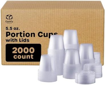 Comfy Package [Case of 2,000 5.5 oz. Clear Disposable Plastic Portion Cups - Soufflé, Jello Shot Clear Plastic Containers With Lids