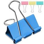 2 Inch Extra Large Binder Clips (24 Pack), Assorted Colors, Colored Jumbo Paper Clips, Big Paper Clamps, Binder Clips Large Size for Home, School and Office Supplies