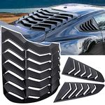 E-cowlboy Rear+Side Window Louvers for Ford Mustang 2015 2016 2017 2018 2019 2020 2021 2022 2023 Windshield Sun Shade Cover Vent GT Lambo Style Custom Fit All Weather ABS (Matte Black)