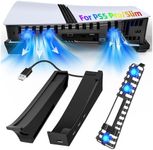 FASTSNAIL Horizontal Stand & Cooling Fan for PS5 Pro/Slim Console, Auto Fan Speed by Temperature and Controller Charger Station, Efficient Cooling System with 3 Fans & 2 USB 3.0 and 3 USB 2.0 Hub