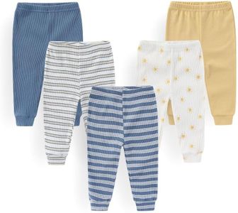 JELYLOVE Unisex Baby Boy Girl Pants Sets Cotton Soft Infants Bottoms Casual 5 Pack 0-12 Month Babies' Leggings