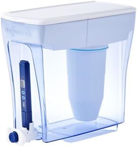 ZeroWater Dispenser Acqua Filtrata a 5 Fasi da 4,7 L - Distributore Acqua con Certificazione NSF - Riduce la Presenza di Piombo PFOA/PFOS e Altri Metalli Pesanti - Bianco e Blu