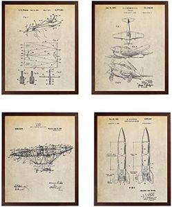 Turnip Designs Paper Airplane Air Ship Von Braun Rocket Missile Patent Poster Science Exploration Dream Space Poster Engineer Art TDP228