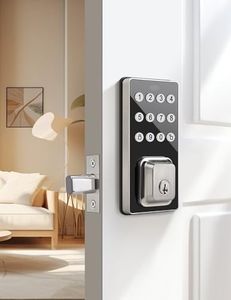 Tinewa Serrature intelligenti per porta d'ingresso, serratura senza chiave con tastiera, serratura della porta di codice, tastiera digitale elettronica, blocco automatico, installazione facile, nichel