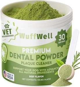 WuffWell Dog Teeth Cleaning Powder with Probiotics – Dog Dental Care for Plaque & Tartar Remover – Effective Dog's Teeth Care & Oral Hygiene for Fresh Breath – USA Made Dental Powder for Dogs Teeth