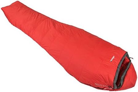 Vango Treklite Ultra 600 Lightweight Sleeping Bag for Adults [Amazon Exclusive], 3 Season, Mummy Design, Small Pack Size - Backpacking, Camping, Hiking, Travel, Volcano Red