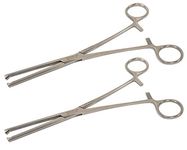 FusionKraft Kocher Clamp Artery Forceps, 1x2 Rat Tooth Tip, Straight, Serrated Jaw, 8" (Pack of 2)