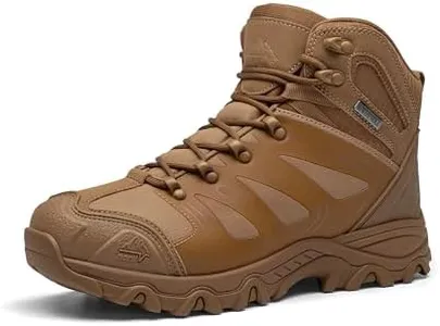 NORTIV 8 Men's Ankle High Waterproof Hiking Boots Outdoor Lightweight Shoes Trekking Trails Armadillo,Size 9.5,Coyote,160448_M