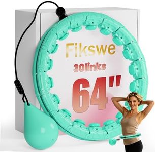 Fikswe Weighted Infinity Exercise Hoop - 64in 30 Links Smart Hoop for Adult Weight Loss, Plus Size Low-Impact Fitness Hoop for Beginners & Women