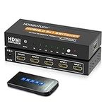 NOWBOTUCH 4K@60Hz 5x1 HDMI 2.0 Switch HDMI Selector Switch 5 Port HDR IR Remote 4Kx2K HDMI Selector Box 5 in 1 Out UHD 4K HDMI Switcher Support HDR 18Gps HDCP 2.2 Dolby Vision Ultra HD 3D 2160P 1080P