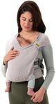Boba Bliss Hybrid Baby Carrier Newborn to Toddler - 2-in-1 Baby Wrap & Carrier - No-Tie - Certified Hip-Healthy - Soft & Stretchy Baby Sling - 7-35 lbs (Grey)