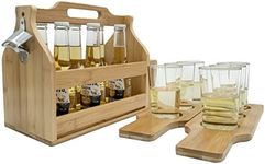 Sorbus Wooden Bottle Caddy with Ope