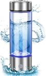 Moreglee Hydrogen Water Bottle Generator, Portable Hydrogen Rich Water Glass Health Cup, Hydrogen Water Ionizer Machine Rechargeable for Home Travel, QQB420