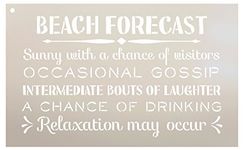 Beach Forecast - Sunny with a Chance of Visitors Stencil by StudioR12 | Reusable Mylar Template | Use to Paint Wood Signs - Front Door - Entry - Porch - DIY Summer Decor - Select Size (13" x 8")