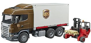 Bruder Scania R Series UPS Logistics Truck with Forklift and Pallets